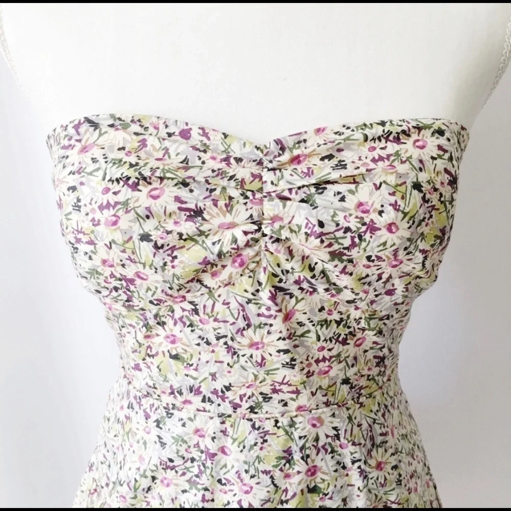 J. Crew | Daisy Day Strapless Summer Floral Dress S